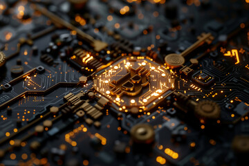 A 3D puzzle of blockchain technology, keys symbolizing success.