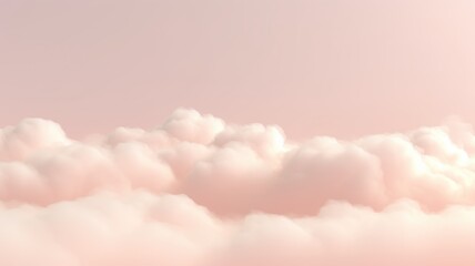 Beautiful sky on colorful gentle light day background. Sunny and fluffy clouds with pastel tone and idyllic pale blue and beige color backdrop. Picturesque generative ai