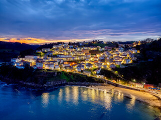 Fototapeta na wymiar View of Lastres, one of the most beautiful villages of Cantabrian coast