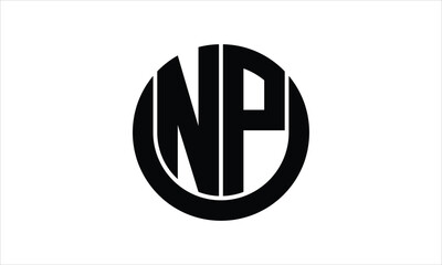 NP initial letter circle icon gaming logo design vector template. batman logo, sports logo, monogram, polygon, war game, symbol, playing logo, abstract, fighting, typography, icon, minimal, wings logo