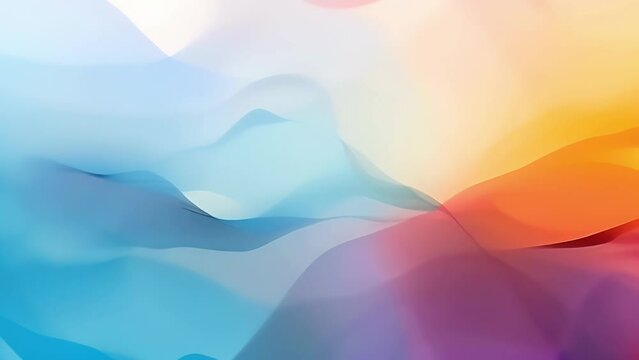 Watercolor abstraction with smooth lines moves in space. Concept: video screensaver for desktop
