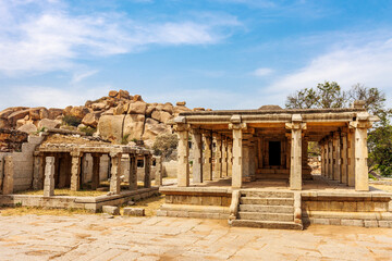 Fototapeta premium Exterior of the Varaha temple in Hampi, Karnataka, India, Asia