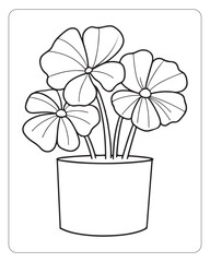 Flower coloring pages for kids, Flower illustration