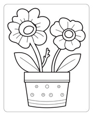 Flower coloring pages for kids, Flower illustration