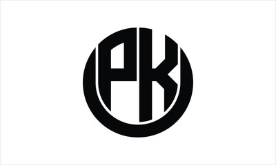 PK initial letter circle icon gaming logo design vector template. batman logo, sports logo, monogram, polygon, war game, symbol, playing logo, abstract, fighting, typography, icon, minimal, wings logo
