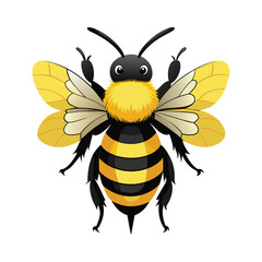 Isolated Bumble Bee on White Background