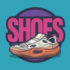 Sneakers shoes vector art with flat illustration style