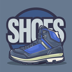 Sneakers shoes vector art with flat illustration style