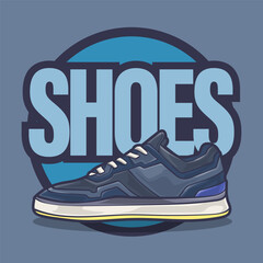 Sneakers shoes vector art with flat illustration style