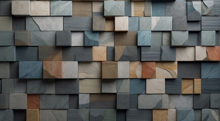 Geometric Mosaic Marvel: 3D Rendering of Abstract Elegance

