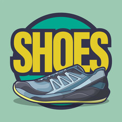 Sneakers shoes vector art with flat illustration style