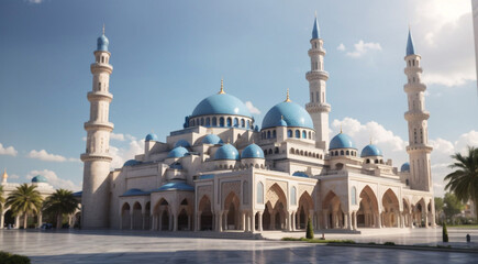 Fototapeta na wymiar Architectural Grandeur: Mosque Building with Intricate Design