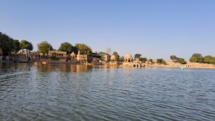Fototapeta na wymiar Gadisar Lake, Jaisalmer, Rajasthan, India