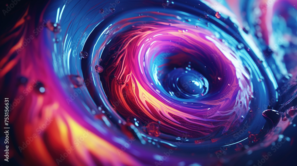 Poster Abstract background with swirl of colors twisting in motion in vivid color vortex.