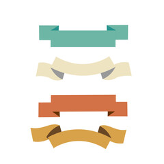 set of simple ribbon vintage color stock vector