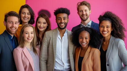 group of young business people with different ethnicity work together as a team - obrazy, fototapety, plakaty
