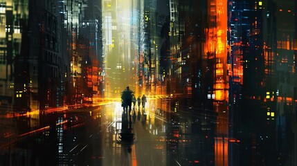 background with glowing lights