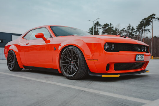 Stalowa Wola, Poland - March 03, 2024 - Dodge Challenger 6.2 Hellcat Widebody 717 KM