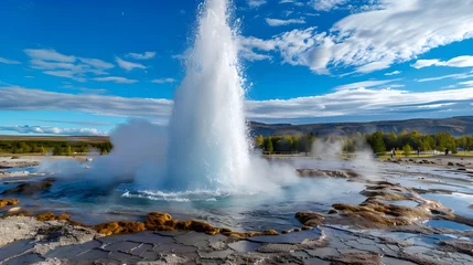 Foto auf Alu-Dibond Geyser Strokkur in Iceland, eruption. Natural water fountain © Pascal
