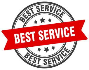 best service stamp. best service label on transparent background. round sign