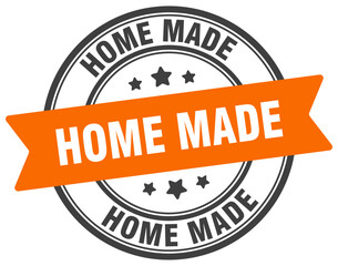 home made stamp. home made label on transparent background. round sign