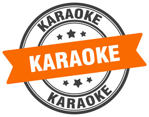 karaoke stamp. karaoke label on transparent background. round sign
