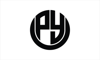 PY initial letter circle icon gaming logo design vector template. batman logo, sports logo, monogram, polygon, war game, symbol, playing logo, abstract, fighting, typography, icon, minimal, wings logo