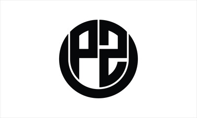 PZ initial letter circle icon gaming logo design vector template. batman logo, sports logo, monogram, polygon, war game, symbol, playing logo, abstract, fighting, typography, icon, minimal, wings logo