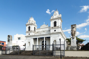 The limestone Church of Our Lady of Solitude (Iglesia La Soledad) in the Baroque style on the 9th Street in downtown San Jose, Costa Rica