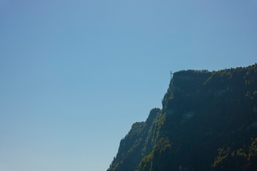 Highest Elevator in Europe on Mountain Peak with Clear Sky in a Sunny Day in Burgenstock, Nidwalden in Switzerland.