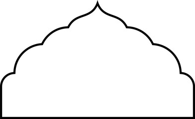 Islamic Dome Design Thin Line outline Black silhouettes Design pictogram symbol visual illustration