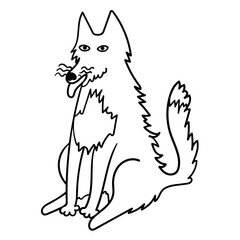 dog in doodle style.template for poster advertising print icon sticker design.