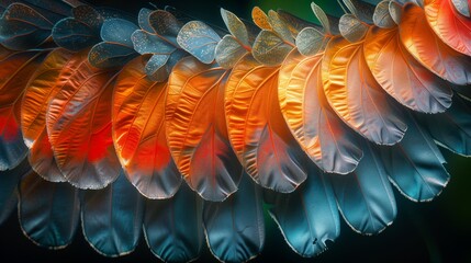 Fototapeta premium Colorful Symphony: The Intricate Patterns of Iridescent Feathers