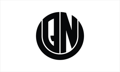 QN initial letter circle icon gaming logo design vector template. batman logo, sports logo, monogram, polygon, war game, symbol, playing logo, abstract, fighting, typography, icon, minimal, wings logo