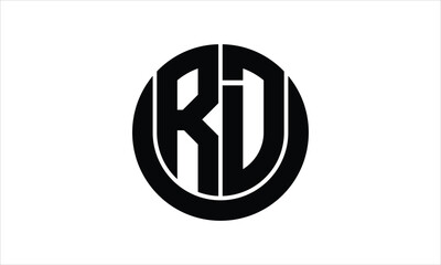 RD initial letter circle icon gaming logo design vector template. batman logo, sports logo, monogram, polygon, war game, symbol, playing logo, abstract, fighting, typography, icon, minimal, wings logo