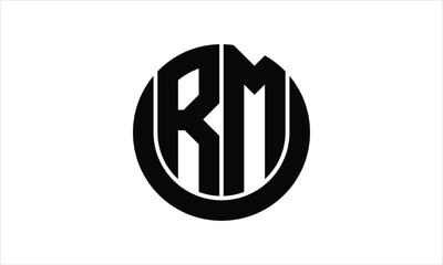 RM initial letter circle icon gaming logo design vector template. batman logo, sports logo, monogram, polygon, war game, symbol, playing logo, abstract, fighting, typography, icon, minimal, wings logo