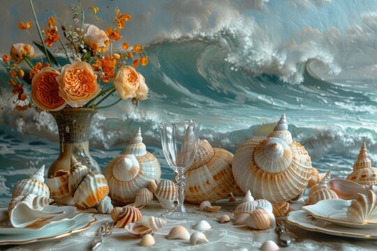 background with sea shells