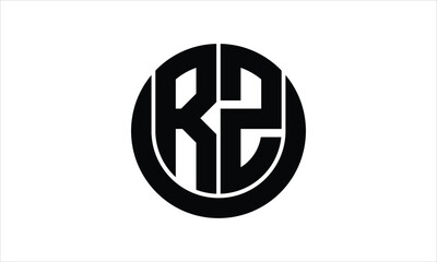 RZ initial letter circle icon gaming logo design vector template. batman logo, sports logo, monogram, polygon, war game, symbol, playing logo, abstract, fighting, typography, icon, minimal, wings logo