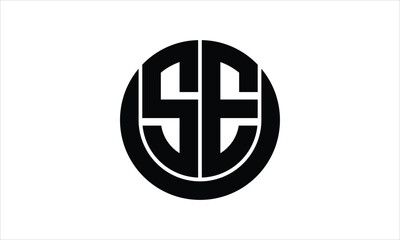 SE initial letter circle icon gaming logo design vector template. batman logo, sports logo, monogram, polygon, war game, symbol, playing logo, abstract, fighting, typography, icon, minimal, wings logo