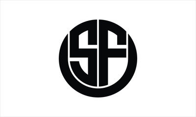 SF initial letter circle icon gaming logo design vector template. batman logo, sports logo, monogram, polygon, war game, symbol, playing logo, abstract, fighting, typography, icon, minimal, wings logo