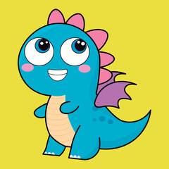 
Cute dragon, drake emotion, emoji, illustration in childish theme and colors, vector collection
