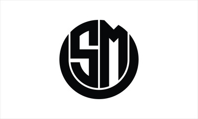 SM initial letter circle icon gaming logo design vector template. batman logo, sports logo, monogram, polygon, war game, symbol, playing logo, abstract, fighting, typography, icon, minimal, wings logo