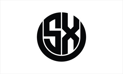 SX initial letter circle icon gaming logo design vector template. batman logo, sports logo, monogram, polygon, war game, symbol, playing logo, abstract, fighting, typography, icon, minimal, wings logo