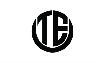 TE initial letter circle icon gaming logo design vector template. batman logo, sports logo, monogram, polygon, war game, symbol, playing logo, abstract, fighting, typography, icon, minimal, wings logo