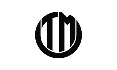 TM initial letter circle icon gaming logo design vector template. batman logo, sports logo, monogram, polygon, war game, symbol, playing logo, abstract, fighting, typography, icon, minimal, wings logo