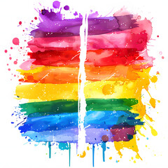 beautiful Pride posters illustration, decorate for pride season, simple, cute, full color, clipart, watercolor illustration, cute cartoon, sharp outline, isolate on white background.