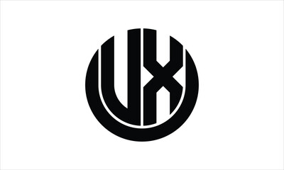 UX initial letter circle icon gaming logo design vector template. batman logo, sports logo, monogram, polygon, war game, symbol, playing logo, abstract, fighting, typography, icon, minimal, wings logo