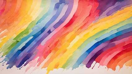 Abstract colorful rainbow watercolor wavy background.