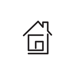 Monoline simple house logo icon vector inspiration