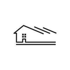 Monoline simple real estate house logo icon vector inspiration